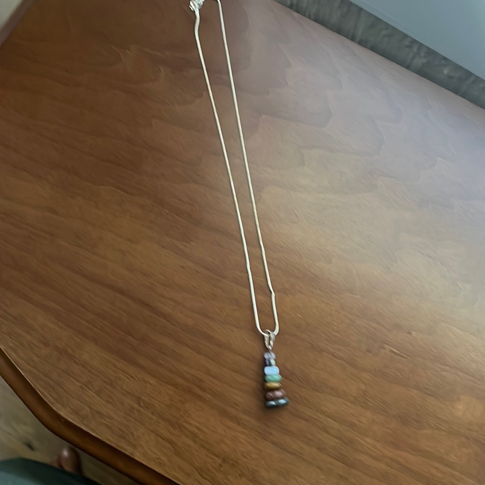 Stacked gemstone necklace